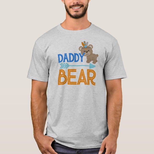 T-shirt Grey Daddy Ours Wild One Woodland Anniversaire T-s (Devant)