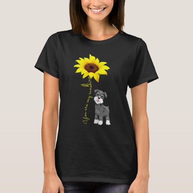 T-shirt Grey Mini Schnauzer Maman Vous Donne Mon Sunshine- (Devant)