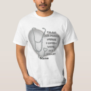 T-shirt Grey Stethoscope Infirmière de la Force aérienne