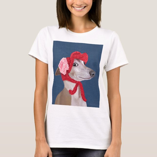 T-shirt Greyhound avec Casquette en laine rouge (Devant)