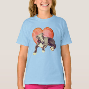 T-shirt Greyhound Coeur rose Et Chiot