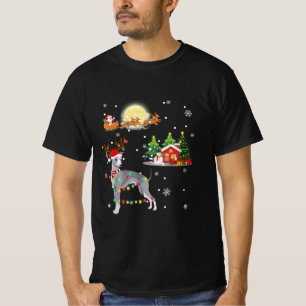 T-shirt Greyhound Dog Light Christmas Reindeer Tree Xmas
