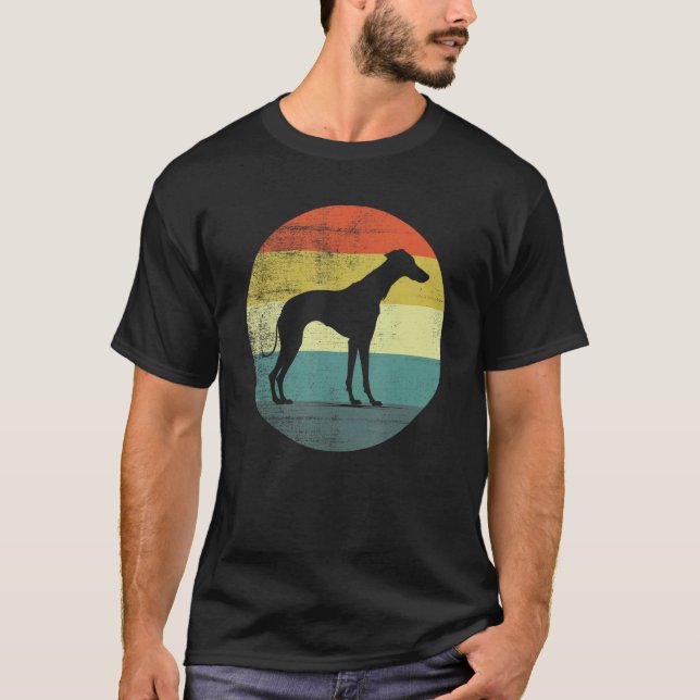 T-shirt Greyhound Dog Retro Style (Devant)