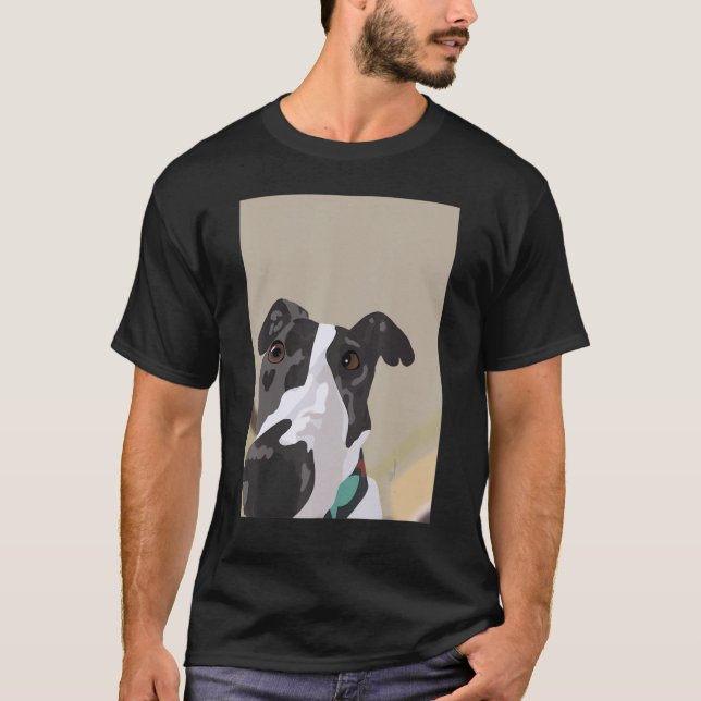 T-shirt Greyhound Selfie (Devant)