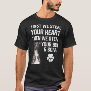 T-shirt Greyhound Voler votre coeur Voler votre lit et can
