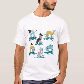 T-shirt Greyhounds dogwalk // chien arrière - plan turquoi