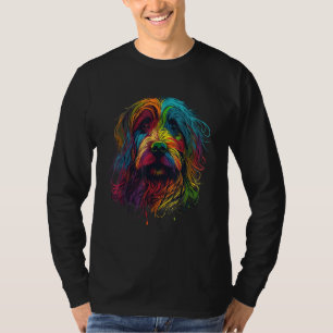 T-shirt Griffon à poil dur Art Pop Coloré Éclaboussure