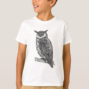 T-shirt Griffonnage animal de hibou de totem sauvage