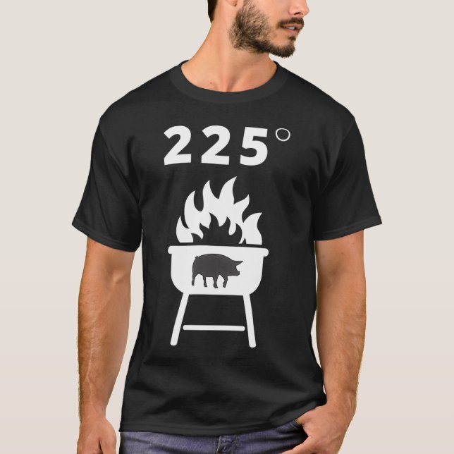 T-shirt Grill Master Grilling BBQ 225 Degrees Smoker Graph (Devant)