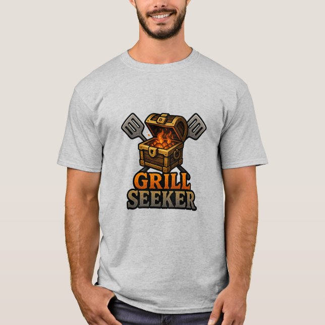 T-shirt Grill Seeker - Funny BBQ Adventurer Foodie (Devant)