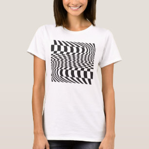 T-shirt Grille de Courbe Optique