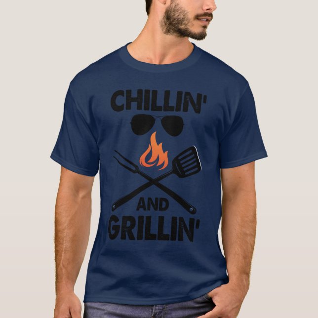 T-shirt Grillmaster Chillin and Grillin friend (Devant)