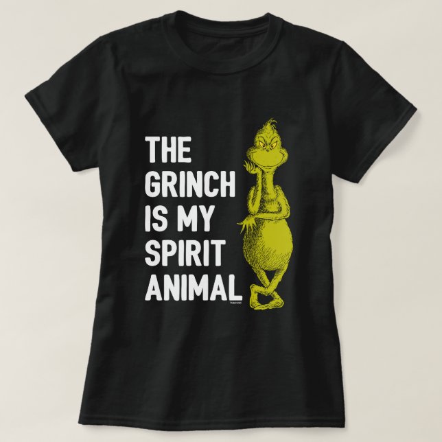 T-shirt Grinch est mon Esprit Animal (Design devant)