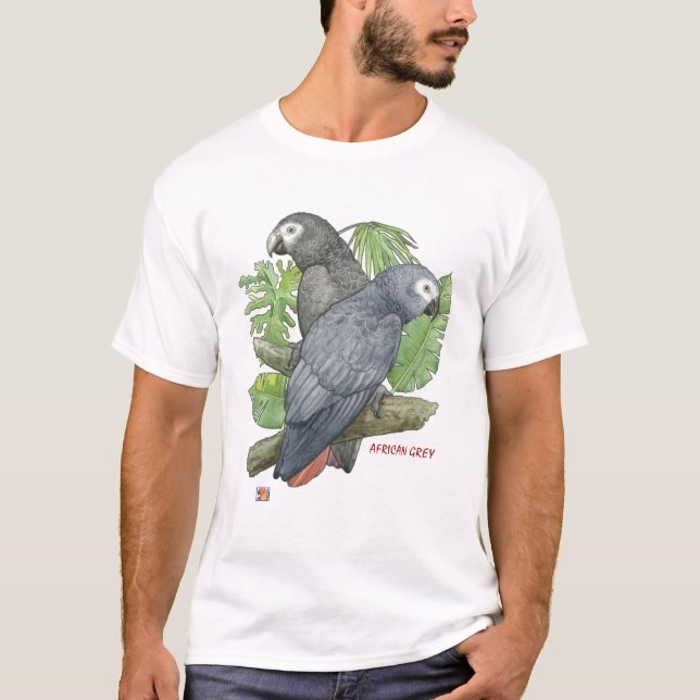 T-shirt Gris africains tropicaux (Devant)
