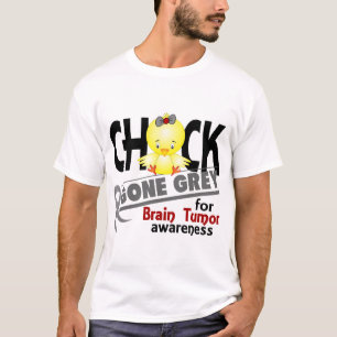 T-shirt Gris allé par poussin 2 de tumeur cérébrale