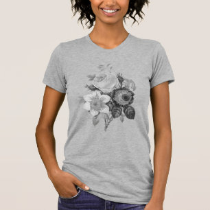 T-shirt Gris botanique Vintage