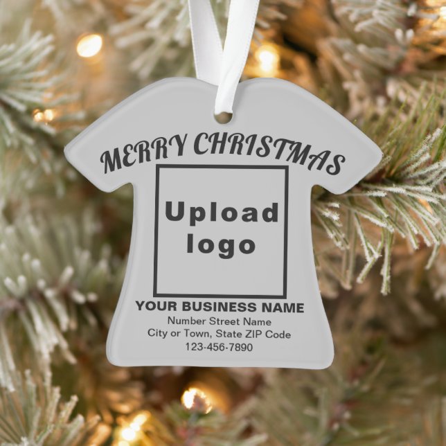 T-shirt gris de Noël d'affaires forme acrylique (Arbre)