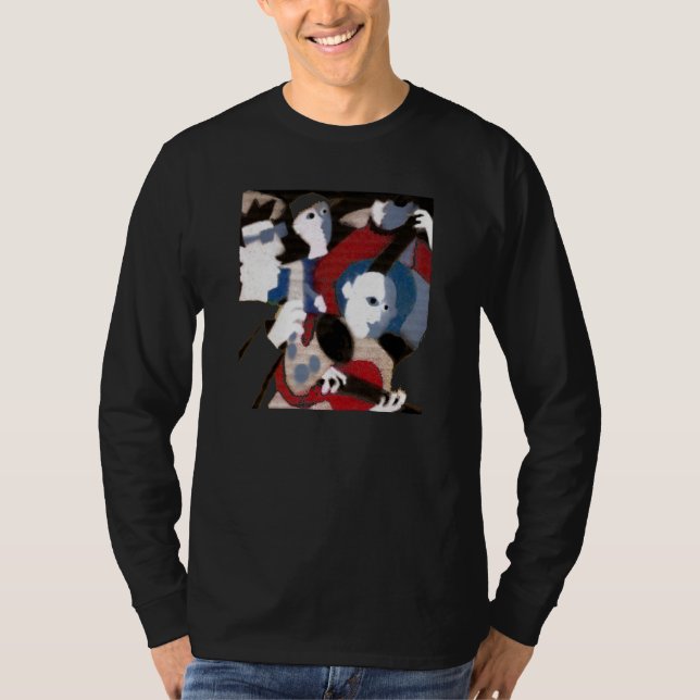 T-shirt gris de quartet de jazz (Devant)