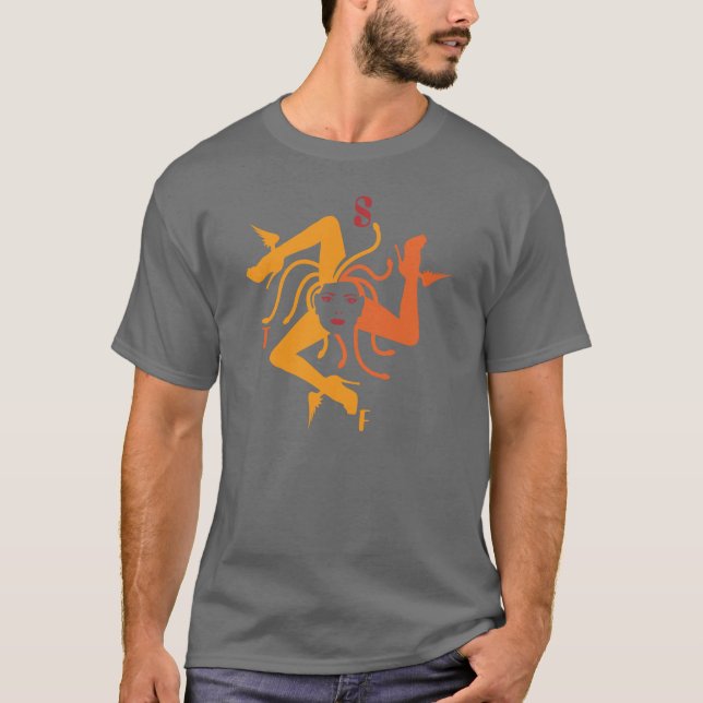 T-shirt gris de trinacria (Devant)