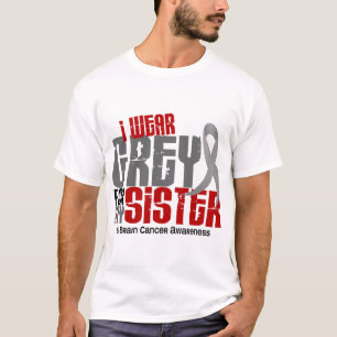 T-shirt Gris d'usage du cancer du cerveau I pour ma soeur