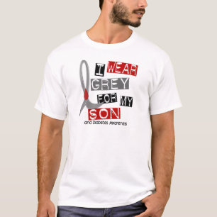 T-shirt Gris d'usage du diabète I pour mon fils 37