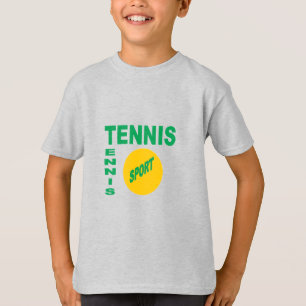 T-shirt gris enfants DESIGN  TENNIS  SPORT 