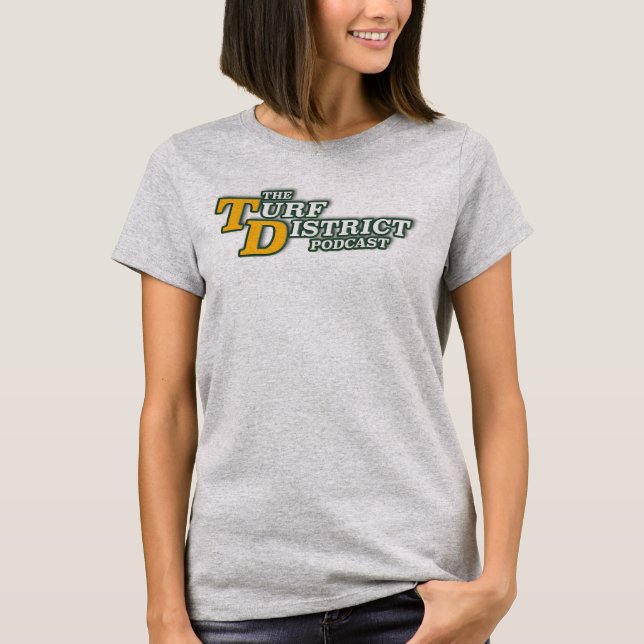 T-shirt gris féminin avec logo (Devant)
