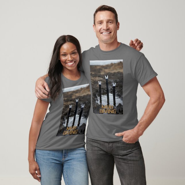 T-shirt gris femmes plongée en boue (Unisexe)