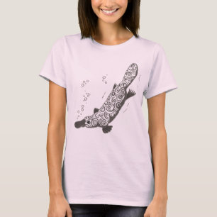T-shirt gris graphique animal d'ornithorynque