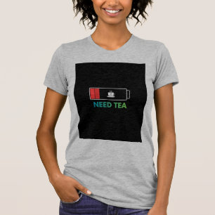 T-shirt gris Heather avec motif de thé