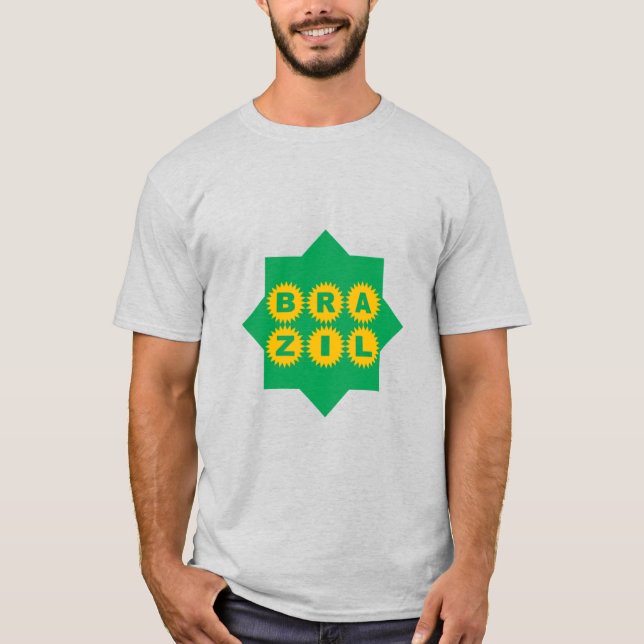 T-shirt gris homme  DESIGN  BRAZIL (Devant)