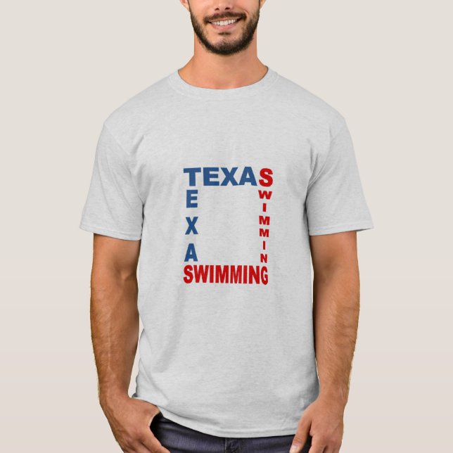 T-shirt gris homme TEXAS PISCINE (Devant)