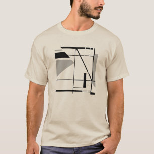T-shirt Gris Noir Contemporain Petit Géométrique Abstrait