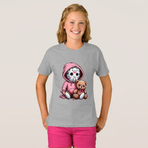 T-shirt gris pour enfants mignon avec une illustra