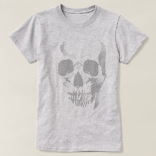 T-shirt gris visage crâne