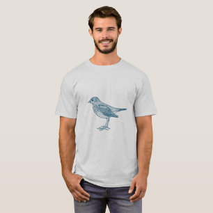 T-shirt Grive d'Hermite - Bleu océanique