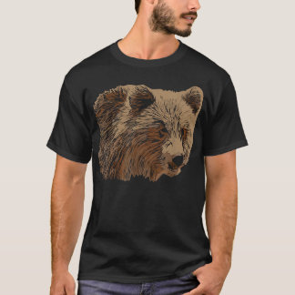 T-shirt Grizzli motif ours empreinte art imprimé ours préd