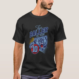 T-shirt Grizzly Bear Basketball 10 ans Anniversaire Ball