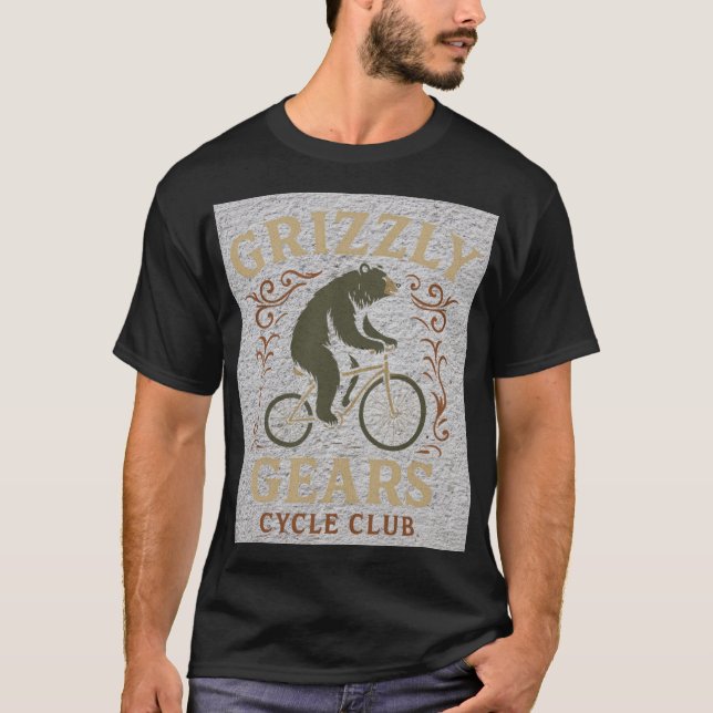 T-shirt Grizzly Bear Cycling — “Grizzly Gears Cycle Club (Devant)