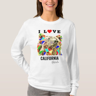 T-shirt Grizzly J'aime la californie ours forestier coloré