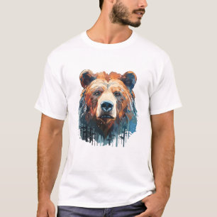 T-shirt Grizzly Oear Animal World Faune Beauté Peinture