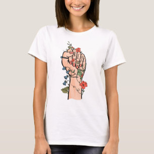 T-shirt GRL puissance des fleurs à main feuille ivoire écl