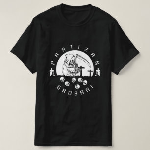T-shirt Grobari Partizan Crno Beli
