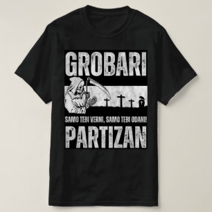 T-shirt Grobari Partizan Noir Blanc