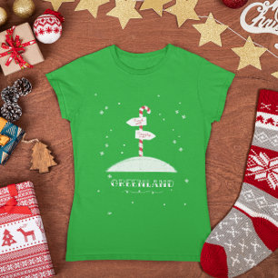 T-shirt Groenland Sucre de canne de Noël Pôle Nord neige