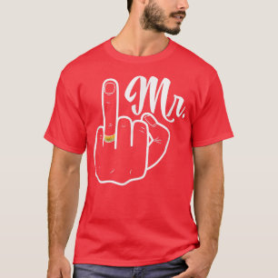 T-shirt Groom Juste Marié Mariage Lune de miel Anneau Doig