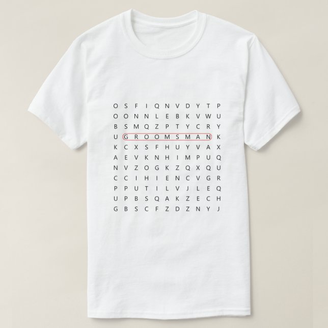 T-shirt Groomsman Fun Mot Mariage Recherche Bachelor Party (Design devant)