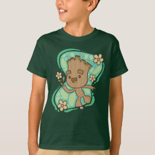 T-shirt Groot aux fleurs jaunes