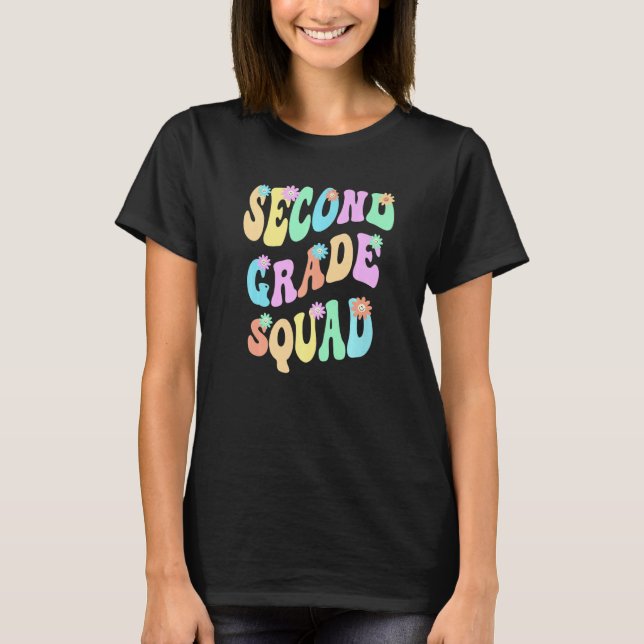 T-shirt Groovy 2nd Grade Squad School Teacher Second Gr Re (Devant)