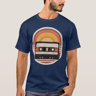 T-shirt Groovy 70s Sunset Cassetteape Illustration gift